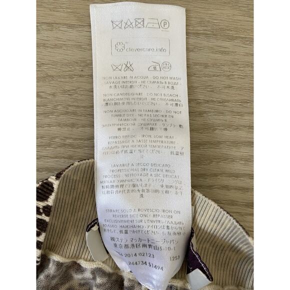 Stella McCartney Leopard Animal Print 100% Wool Pants 36 Designer Luxury Cozy - Picture 7 of 11